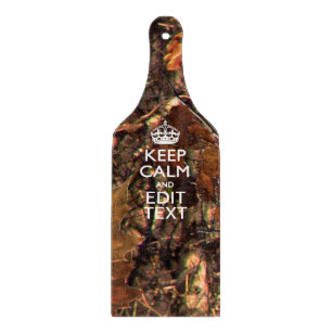Fall Season Camouflage Keep Calm Your Text Cutting Board