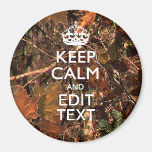 Fall Season Camouflage Keep Calm Your Text Magnet
