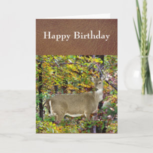 Fall Season Deer Happy Birthday Greeting  Card