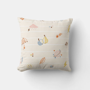 Fall Season Elements Seamless Pattern. Colorful Re Cushion