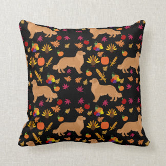 Fall Season Golden Retriever Pattern Cushion