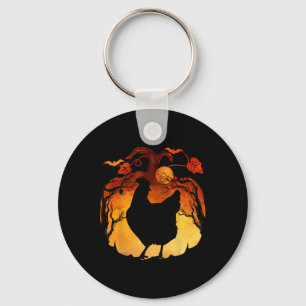 Fall Season Halloween Chicken Costume  Key Ring