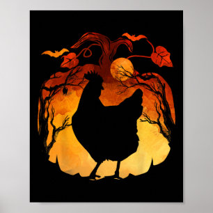 Fall Season Halloween Chicken Costume  Poster