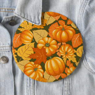 Fall Season Halloween Pumpkins Pattern 6 Cm Round Badge