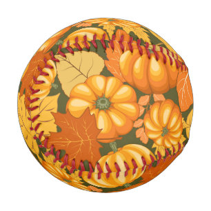 Fall Season Halloween Pumpkins Pattern Baseball