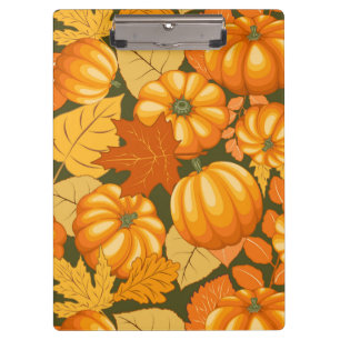 Fall Season Halloween Pumpkins Pattern Clipboard