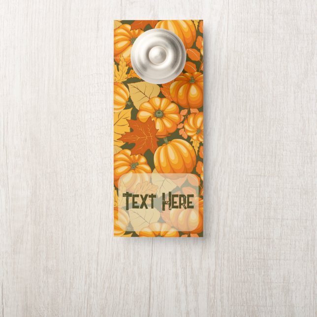 Fall Season Halloween Pumpkins Pattern Door Hanger (On Knob)