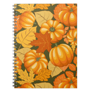Fall Season Halloween Pumpkins Pattern Notebook