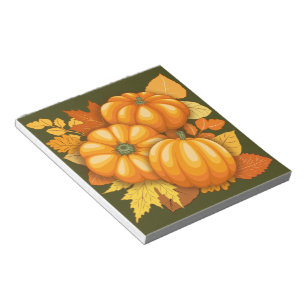 Fall Season Halloween Pumpkins Pattern Notepad