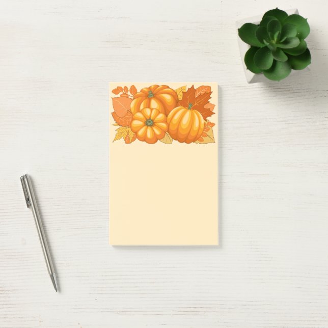 Fall Season Halloween Pumpkins Pattern Post-it Notes (Office)