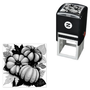 Fall Season Halloween Pumpkins Pattern Self-inking Stamp