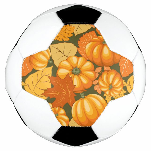 Fall Season Halloween Pumpkins Pattern Soccer Ball (Front)