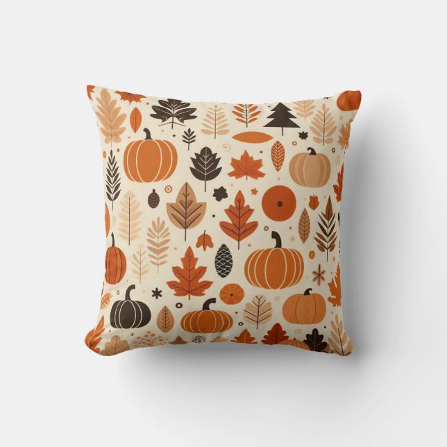 Fall Season Pattern Autumn Design Cushion (Front)