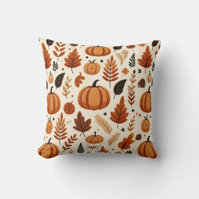 Fall Season Pattern Autumn Design Cushion (Front)