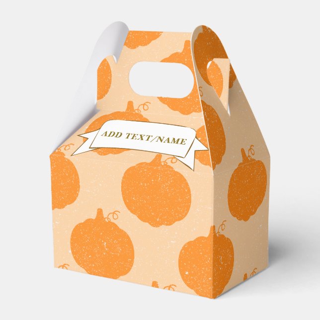 Fall Season Pumpkin Drawing Custom Text  Favour Box (Front Side)