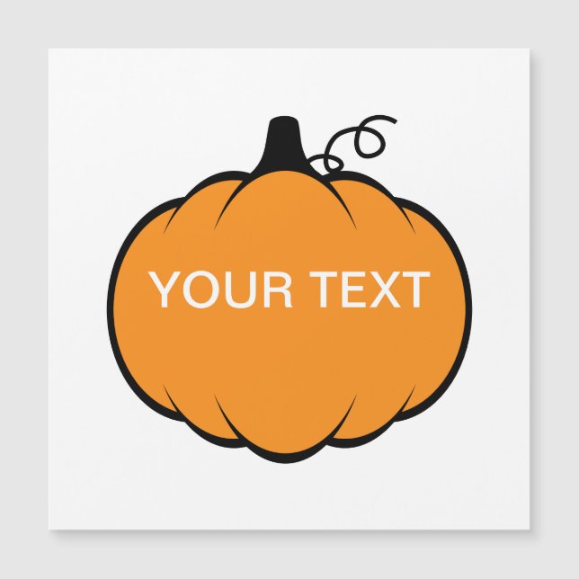 Fall Season Pumpkin Drawing Custom Text Magnet (Front)