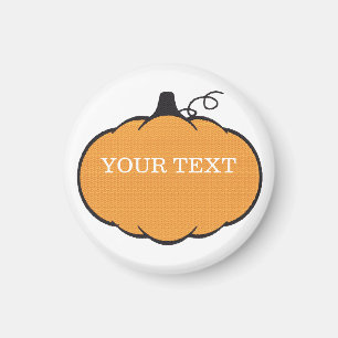 Fall Season Pumpkin Drawing Custom Text  Magnet