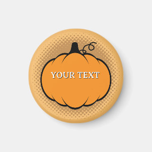 Fall Season Pumpkin Drawing Custom Text  Magnet