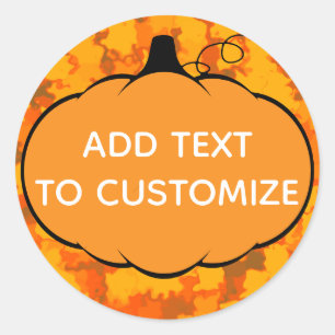 Fall Season Pumpkin Drawing Thanksgiving Custom  Classic Round Sticker