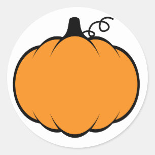 Fall Season Pumpkin Drawing Thanksgiving Decor  Classic Round Sticker