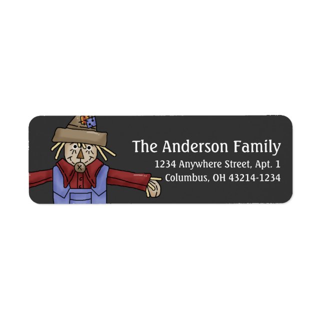 Fall Season Scarecrow Return Address Labels (Front)