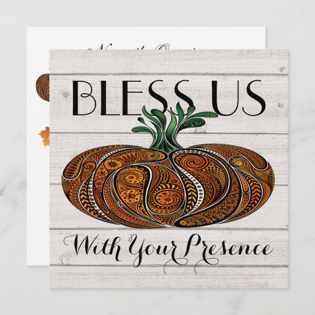 Fall Season / Thanksgiving Invitation (Front/Back)