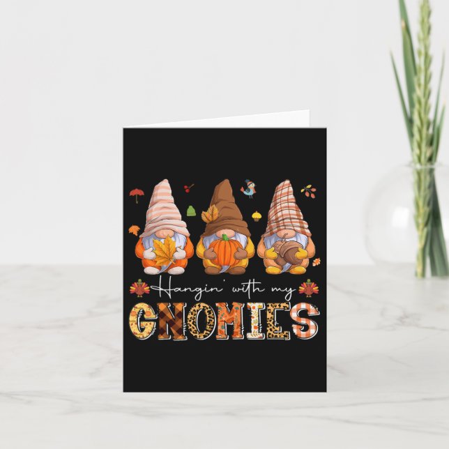Fall Season Vibes Hanging With My Gnomies  Card (Front)