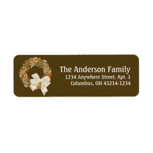 Fall Season Wreath Design 2 Return Address Labels