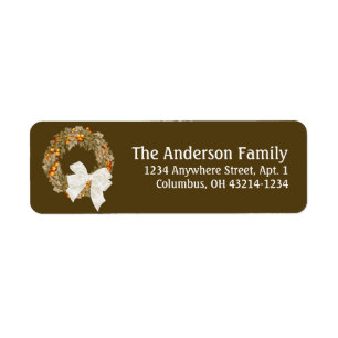 Fall Season Wreath Design 3 Return Address Labels