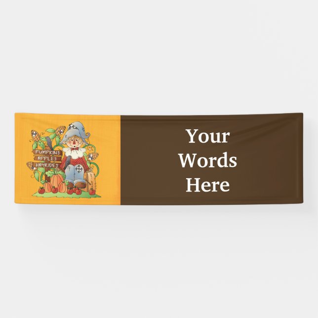Fall Seasonal scarecrow add words Festival banner (Horizontal)