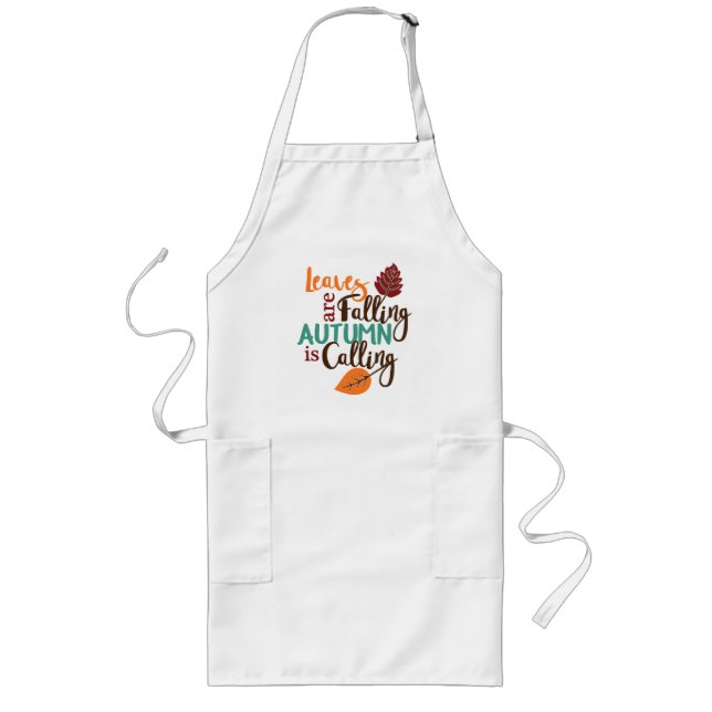 Fall Sentiment Typography Design Long Apron (Front)