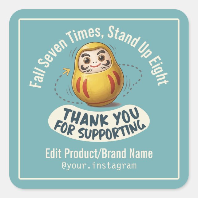 Fall Seven Times Stand Up Eight Custom Sticker (Front)