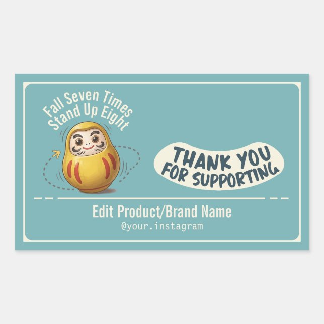 Fall Seven Times Stand Up Eight Rectangle Sticker (Front)