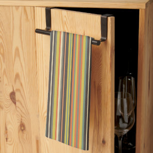 Fall Shades Striped Tea Towel