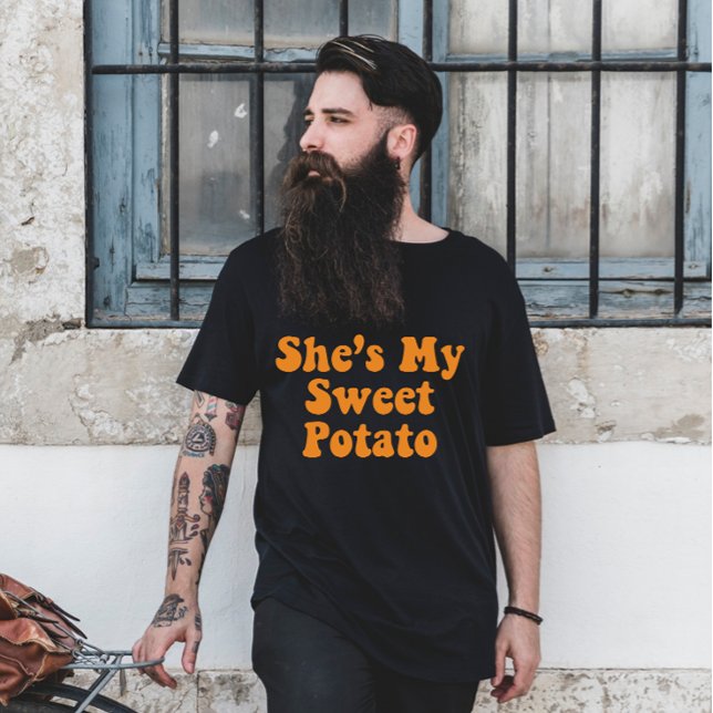 Fall She's My Sweet Potato Thanksgiving Couple T-Shirt (Creator Uploaded)