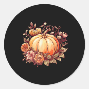 Fall Shirt Women Autumn Pumpkin Graphic Vintage Th Classic Round Sticker