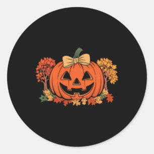 Fall Shirt Women Vintage Pumpkin Autumn Graphic Th Classic Round Sticker