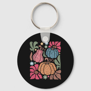Fall Shirt Women Vintage Pumpkin Autumn Graphic Th Key Ring