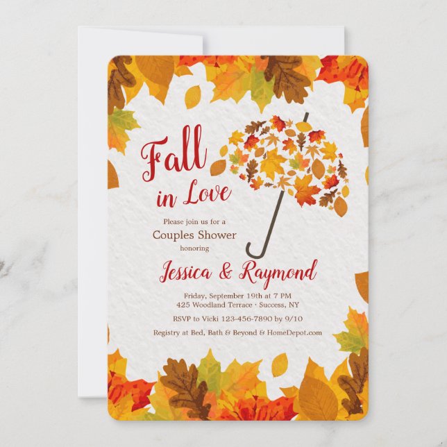 Fall Shower Umbrella Invitation (Front)