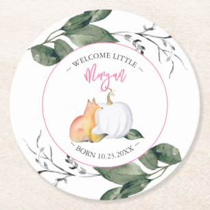 Fall Sip and See Party Coasters Pink