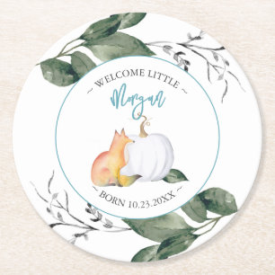 Fall Sip and See Table Decorations Autumn  Round Paper Coaster