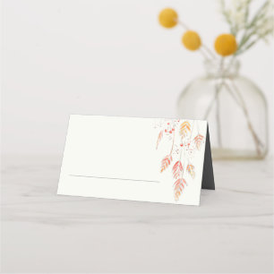 Fall sketch grass and berries autumnal wedding place card