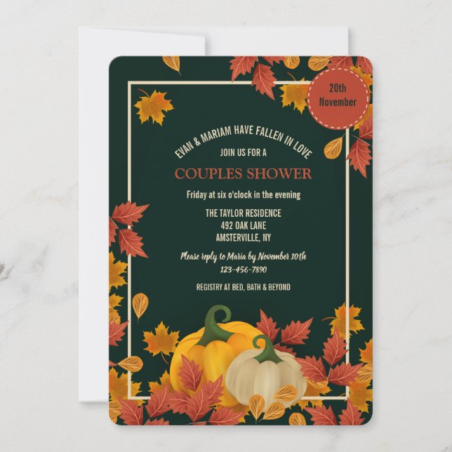 Fall Splendour Invitation (Front)