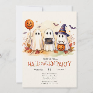 Fall Spooky Cute Halloween costume party Invitation