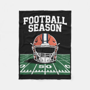 Fall Sports Season Helmet Gridiron Football Time S Fleece Blanket