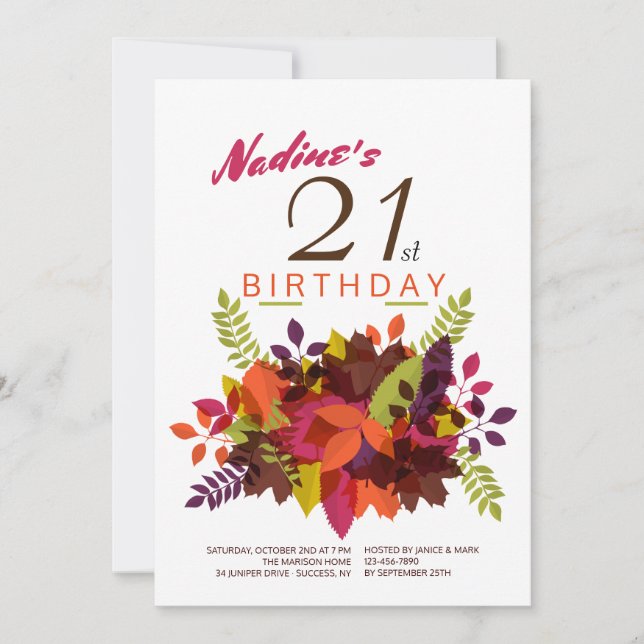 Fall Spray Invitation (Front)