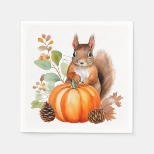 Fall Squirrel Paper Napkins