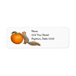 Fall Squirrel Pumpkin Address Labels