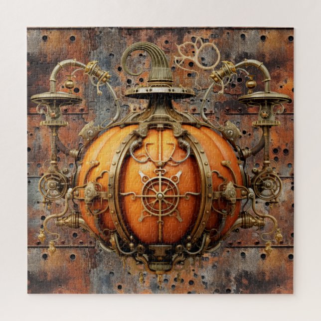 Fall Steampunk Pumpkin Puzzle (Vertical)