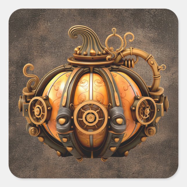 Fall Steampunk Pumpkins Stickers (Front)